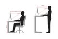 Ergonomics at workplace Black and White Royalty Free Stock Photo