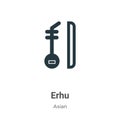 Erhu vector icon on white background. Flat vector erhu icon symbol sign from modern asian collection for mobile concept and web