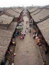 Erial view of an old street in Pingyao, China