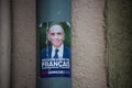 Eric Zemmour poster in the street, the french candidate for the presidential