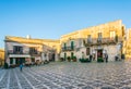 ERICE, ITALY, APRIL 20, 2017: View of a narrow street in the historical center of Erice village on Sicily, Italy