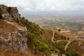 Erice, Sicily, Italy - Panoramic view from Erice at road to Erice Royalty Free Stock Photo