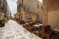 Erice, Sicily, Italy - typical cafe in the old town