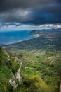 Erice, Trapani, Sicily, Italy - Panoramic view Royalty Free Stock Photo