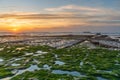 Ericeira beach at sunset. West Portugal coastal landscape. Beach near Lisbon travel destination for holidays. Surf paradise in eur