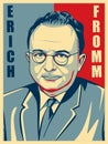 Erich fromm vector portrait illustration