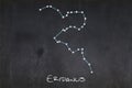 Eridanus constellation drawn on a blackboard Royalty Free Stock Photo