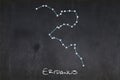 Eridanus constellation drawn on a blackboard