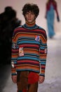 Erik van Gils walks the runway at the Jeremy Scott show Royalty Free Stock Photo