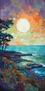 Erin Hanson\'s Estuary Painting Of A Starry Night Over The Sea Shore Plains