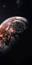 Explosive Expressionism: Earth In Vray Tracing Space Scene