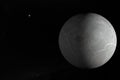 Eris, transneptunian dwarf planet, rotating. 3d render