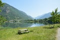 Eriste Lake one evening in July no clouds and nice reflections in water Royalty Free Stock Photo