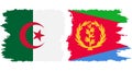 Eritrea and Algeria grunge flags connection vector