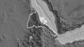 Eritrea border shape overlay. Glowed. Bilevel.