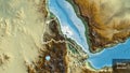 Eritrea border shape overlay. Glowed. Relief. Labels