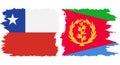 Eritrea and Chile grunge flags connection vector