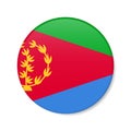 Eritrea circle button icon. Eritrean round badge flag. 3D realistic isolated vector illustration Royalty Free Stock Photo