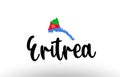 Eritrea country big text with flag inside map concept logo