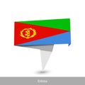 Eritrea Country flag. Folded ribbon banner flag