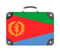 Eritrea country flag in the form of a travel suitcase on a white background