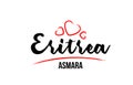 Eritrea country with red love heart and its capital Asmara creative typography logo design