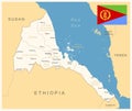 Eritrea - detailed map with administrative divisions and country flag