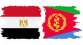 Eritrea and Egypt grunge flags connection vector