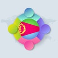 Eritrea Flag with Infographic Design isolated on World map
