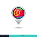 Eritrea flag map pin vector design template. Royalty Free Stock Photo