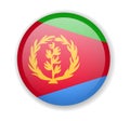 Eritrea flag round bright icon on a white background