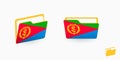 Eritrea flag on two type of folder icon