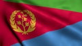 Eritrea Flag. Waving Fabric Satin Texture of the Flag of Eritrea 3D illustration Royalty Free Stock Photo