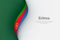 Eritrea flag on Waving ribbon