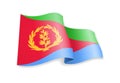 Eritrea flag in the wind. Flag on white vector illustration