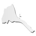 Eritrea - grey 3d-like silhouette map of country area with dropped shadow. Simple flat vector illustration