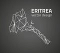 Eritrea black vector outline polygonal triangle map