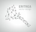 Eritrea grey dot outline vector triangle map