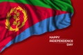 Eritrea independence day greetings card with flag