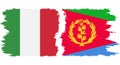 Eritrea and Italy grunge flags connection vector