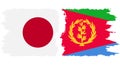 Eritrea and Japan grunge flags connection vector