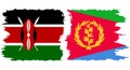 Eritrea and Kenya grunge flags connection vector