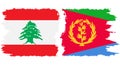 Eritrea and Lebanon grunge flags connection vector