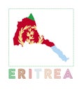 Eritrea Logo. Map of Eritrea with country name. Royalty Free Stock Photo