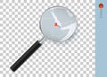 Eritrea map with flag in magnifying glass on transparent background