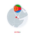 Eritrea map and flag, vector map icon with highlighted Eritrea Royalty Free Stock Photo
