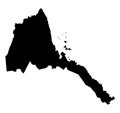 Eritrea map silhouette.