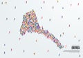 Eritrea Map. Large group of people form to create a shape of Eritrea Map. Royalty Free Stock Photo
