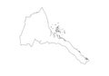 Eritrea outline map country shape