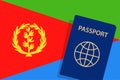 Eritrea Passport. Eritrean Flag Background. Vector illustration